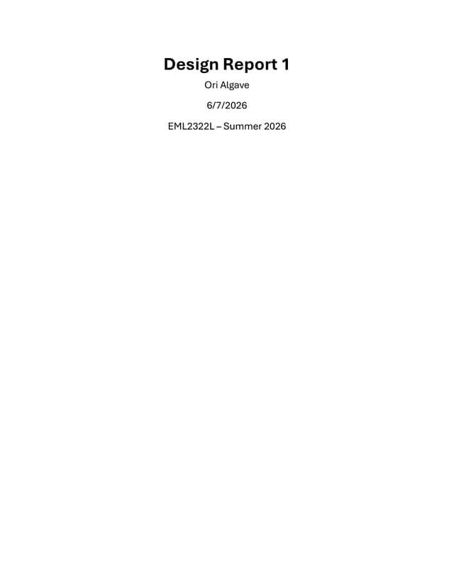 First page of Design Report 1: Concept Design