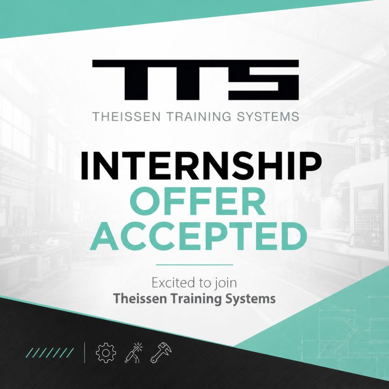Theissen Training Systems internship offer announcement graphic
